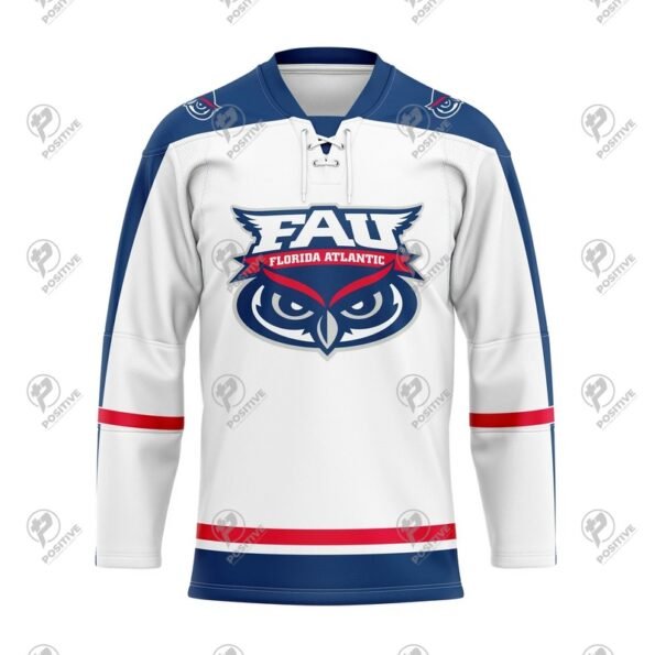 Positive Custom Design Printed Lace Collar Ice Hockey Jersey