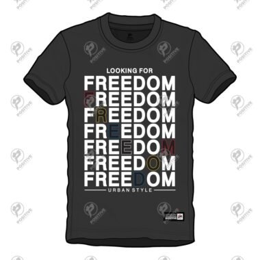 Positive Multicolor Freedom Cotton Screen Printed T-Shirt