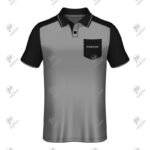 Positive Two Color Chest Pocket 2-Button Short Sleeve Polo Shirt