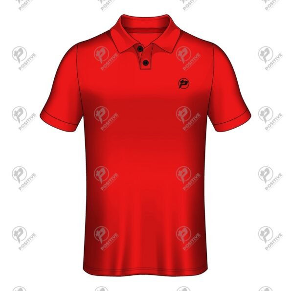 Positive 2 Button Short Sleeve Pique Cotton Polo Shirt