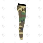 Positive Mens Green Camouflage Printed Compression Pant