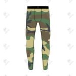 Positive Mens Green Camouflage Printed Compression Pant