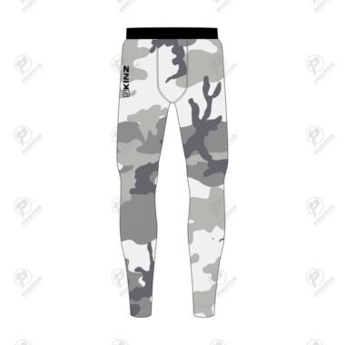 Positive Mens Grey Camouflage Printed Compression Pant