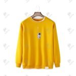 Positive Designer Style Fleece Pullover Yellow Sweatshirt