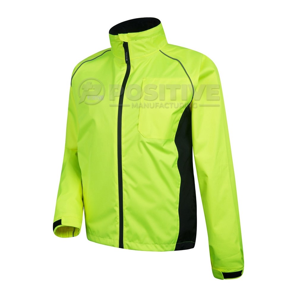 Positive Rain Wear Hi Vis Yellow Cycling Waterproof Rain Jacket