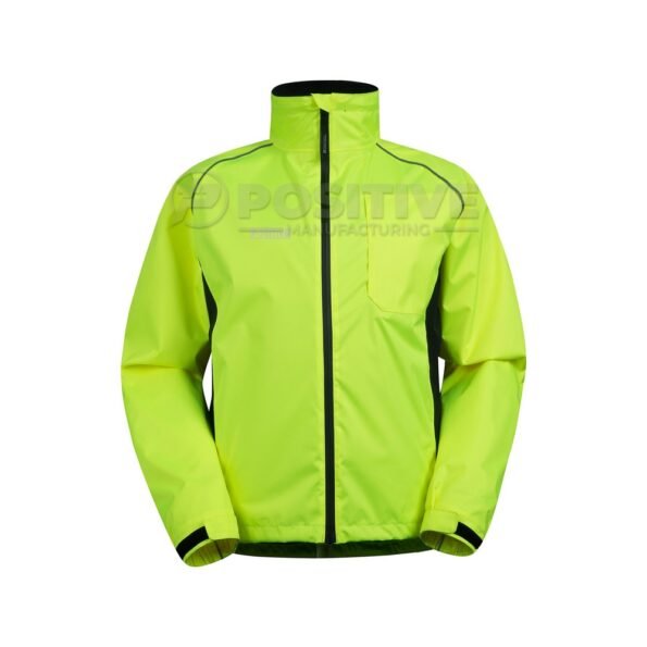 Positive Rain Wear Hi Vis Yellow Cycling Waterproof Rain Jacket